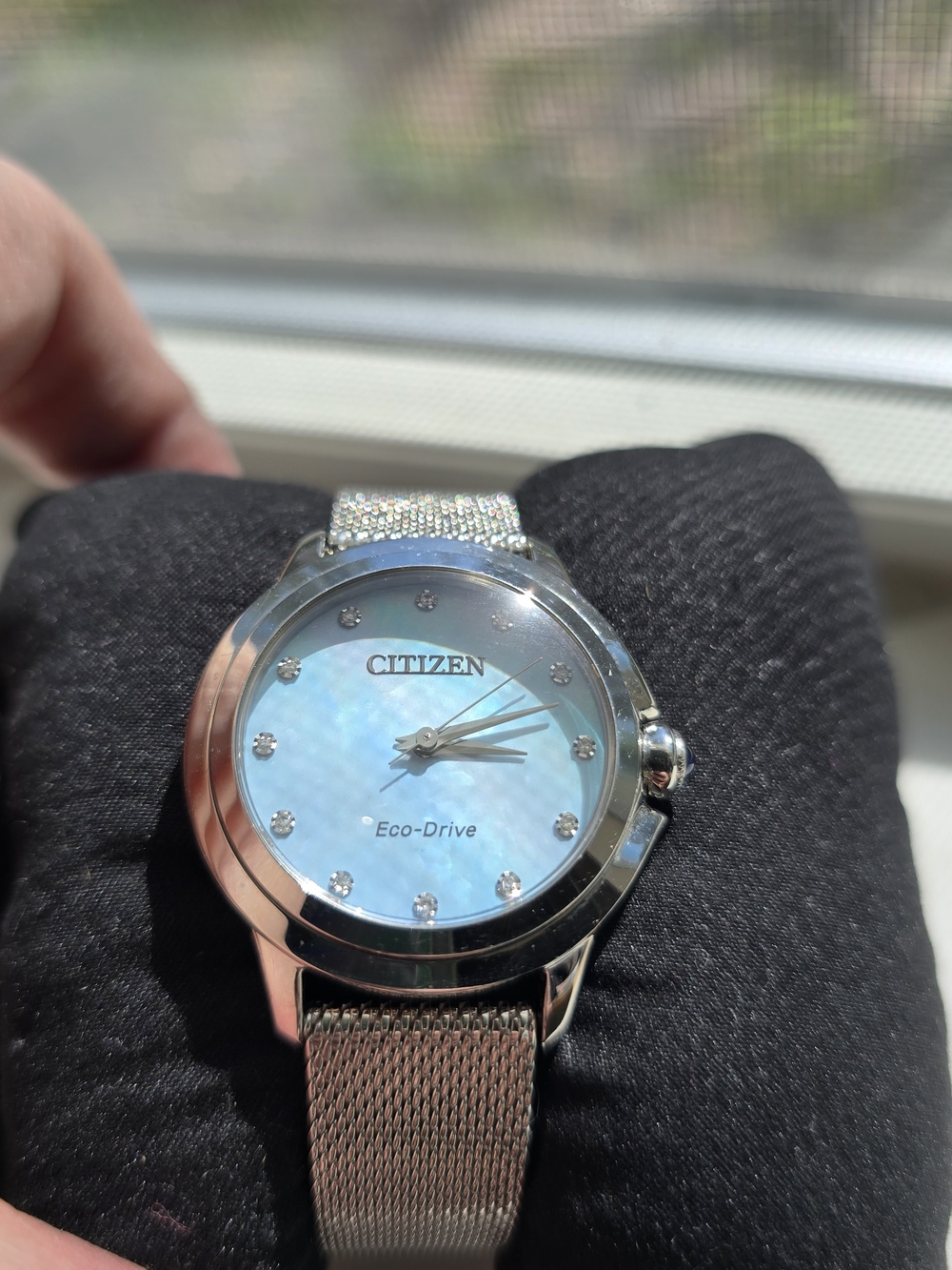 Citizen Ceci Eco-Drive Light Blue Mother Of Pearl With Diamond Accents